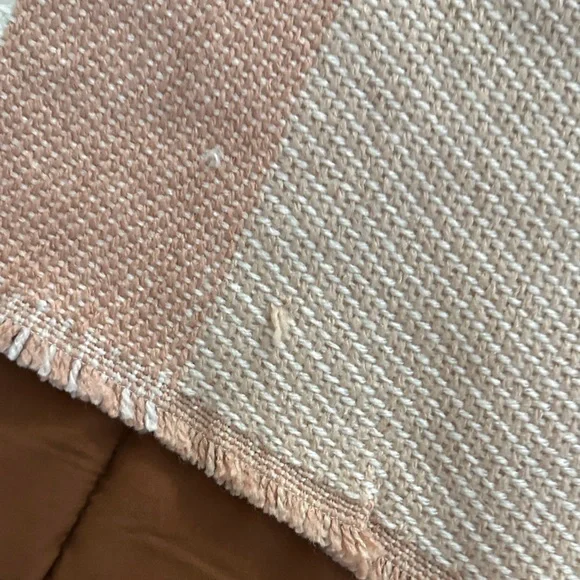 RACHEL Rachel Roy Pink and Cream Geometric Throw Blanket with Tassels - Picture 5 of 8